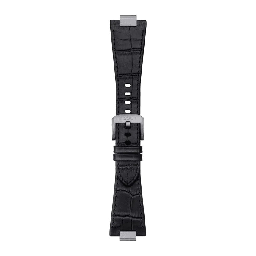 Tissot replacement strap black leather 12 mm for PRX models with 40 mm diameter