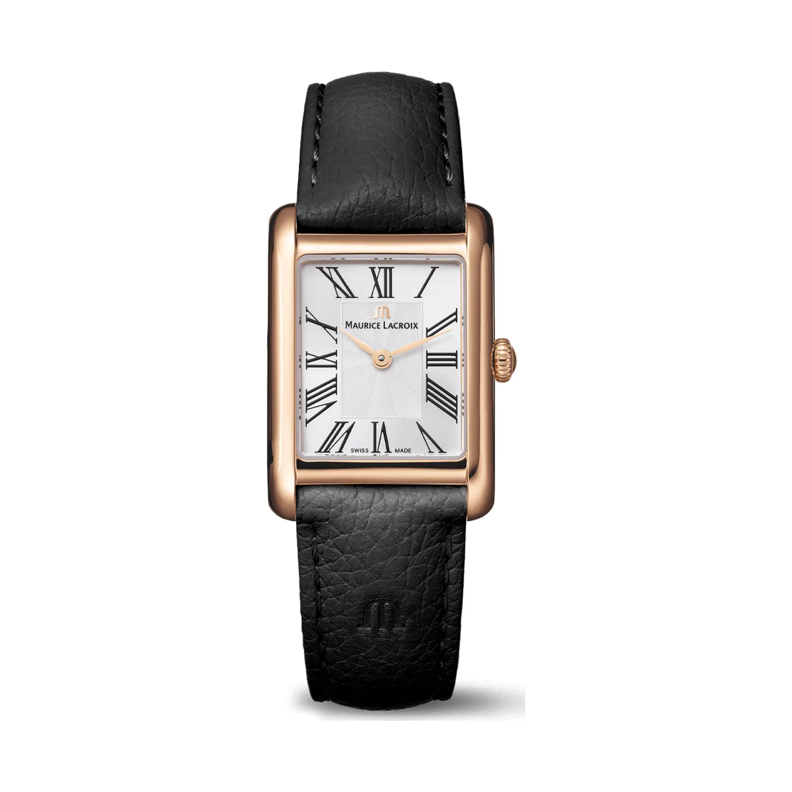 Maurice Lacroix Fiaba Square 24 x 34 mm Quartz rose gold PVD leather strap Women's Watch FA1205-PVP01-110-2