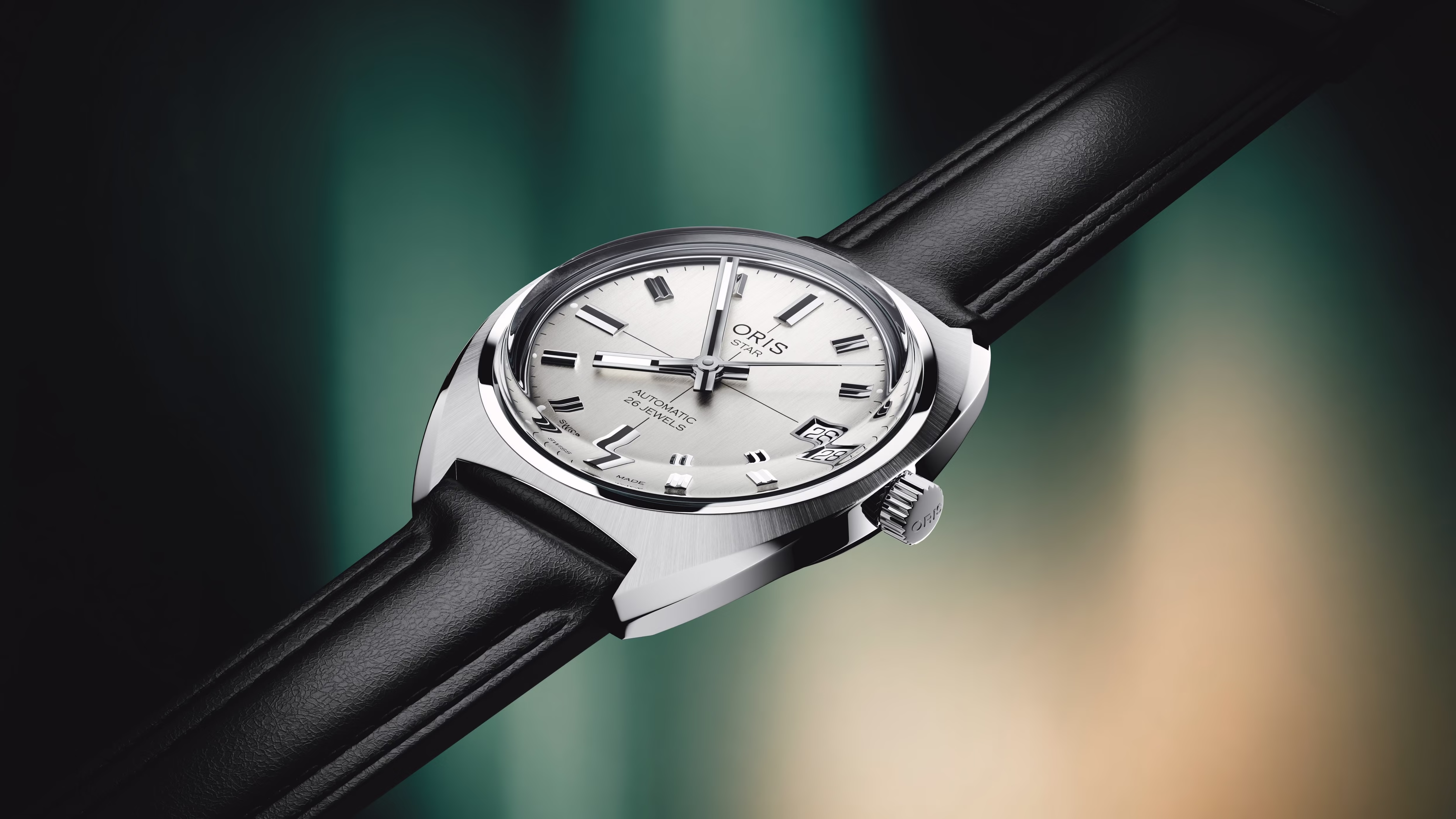 Oris Heritage Oris Star Edition, 35mm, automatic, leather strap, grey men's watch 01 733 7813 4151-Set
