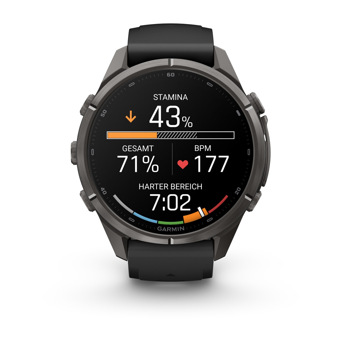 Garmin fēnix® 9 Pro inReach® - 43 mm AMOLED Sapphire Carbon Gray DLC Titanium with Black/Pebble Gray Silicone Band 010-04335-11
