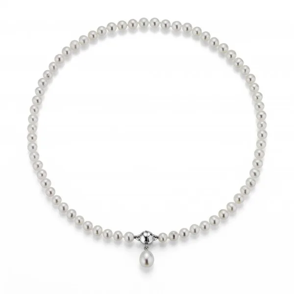 Adriana pearl necklace freshwater 6-9 mm round with drop hanger L24-6