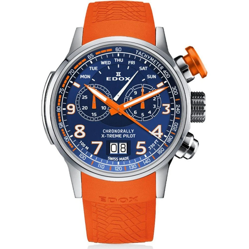 Edox Chronorally Chronograph Men's Watch 38001 TINOCAO BUO3