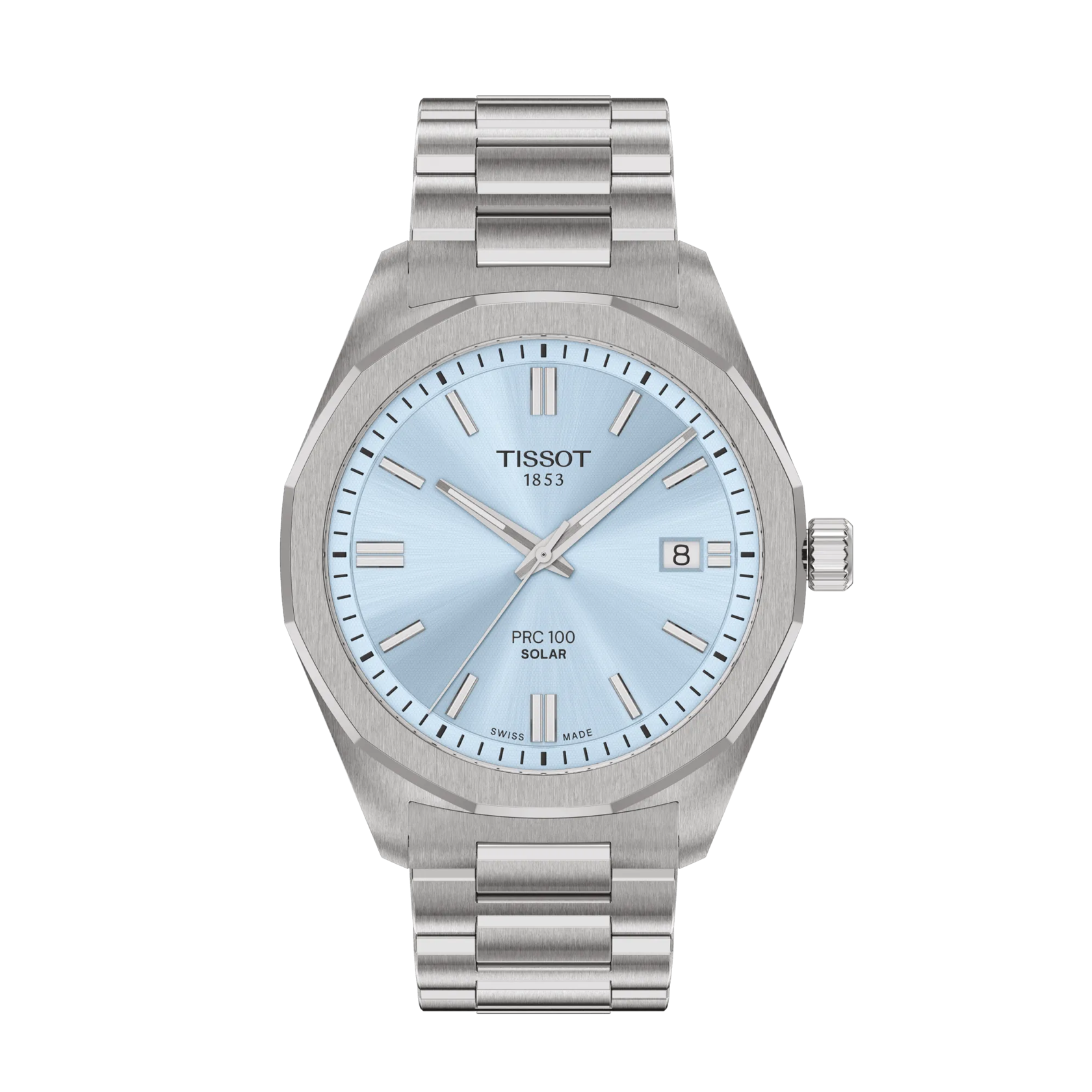 Tissot PRC 100 Solar 39mm, Silver, Stainless Steel Bracelet Men's Watch T151.422.11.351.00