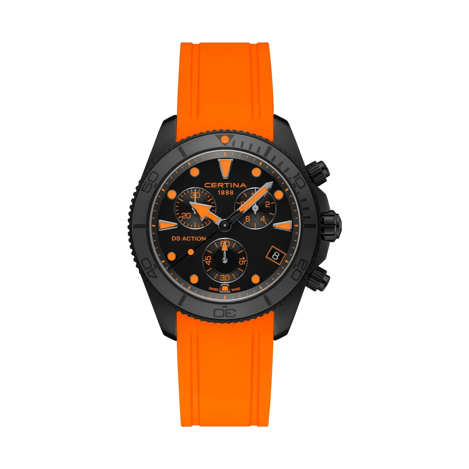 Certina DS Action Chrono Silicone Strap Orange Men's Watch C048.417.37.051.03
