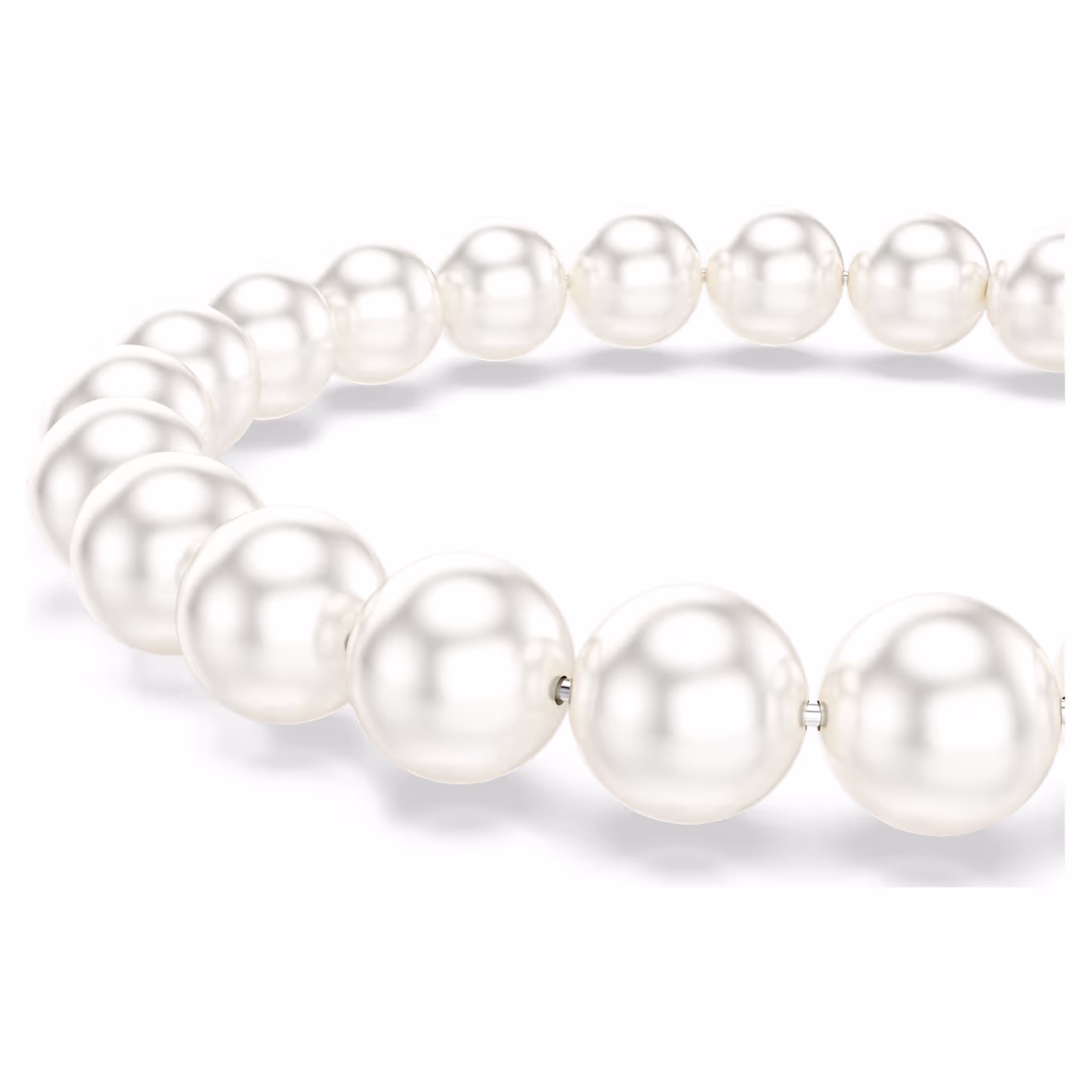 Swarovski Matrix Bracelet Crystal Bead, White, Rhodium Plated