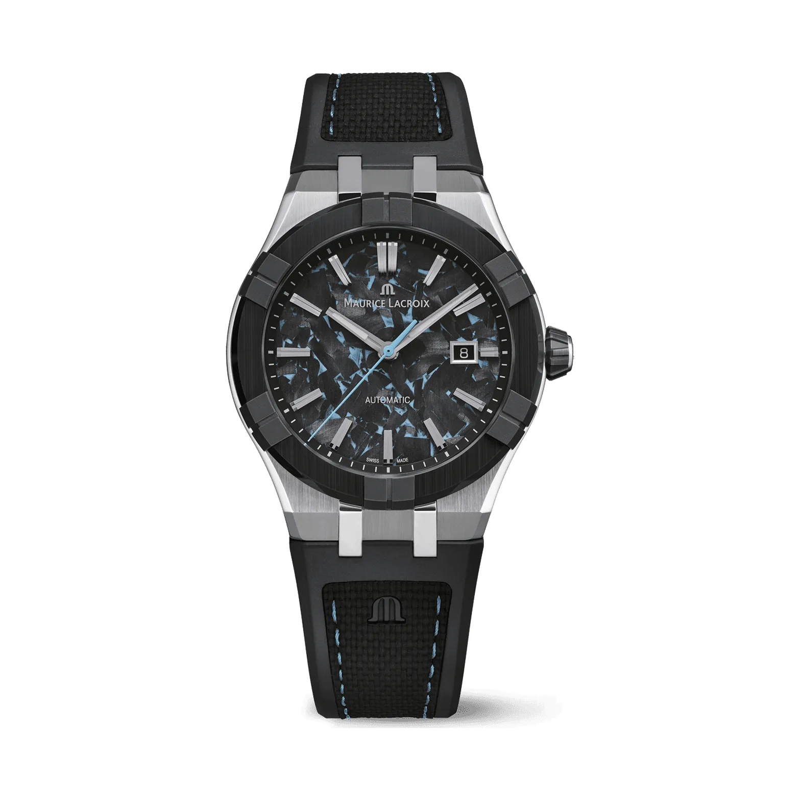 Maurice Lacroix Aikon-IC Frozen Carbon Light Blue 43 mm Mens Watch AC6008-SSL20-430-2