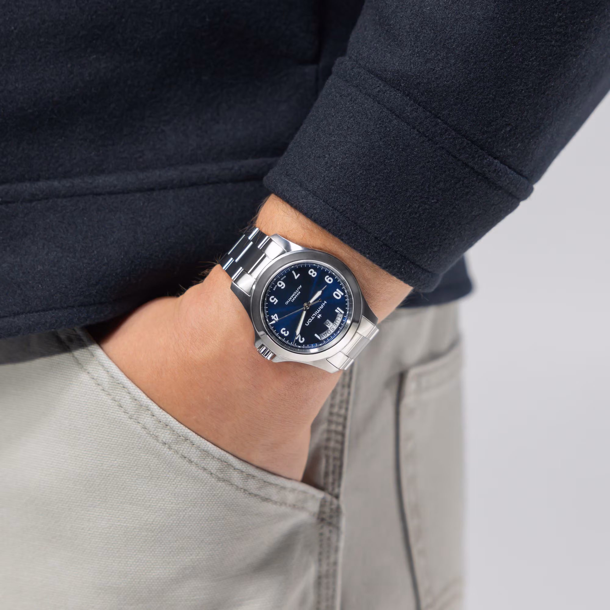 Hamilton Khaki Field King Day-Date 40 mm Blue, Stainless Steel, Automatic Men's Watch H64475140
