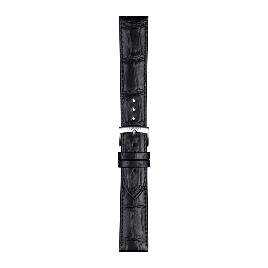 Tissot replacement strap black leather