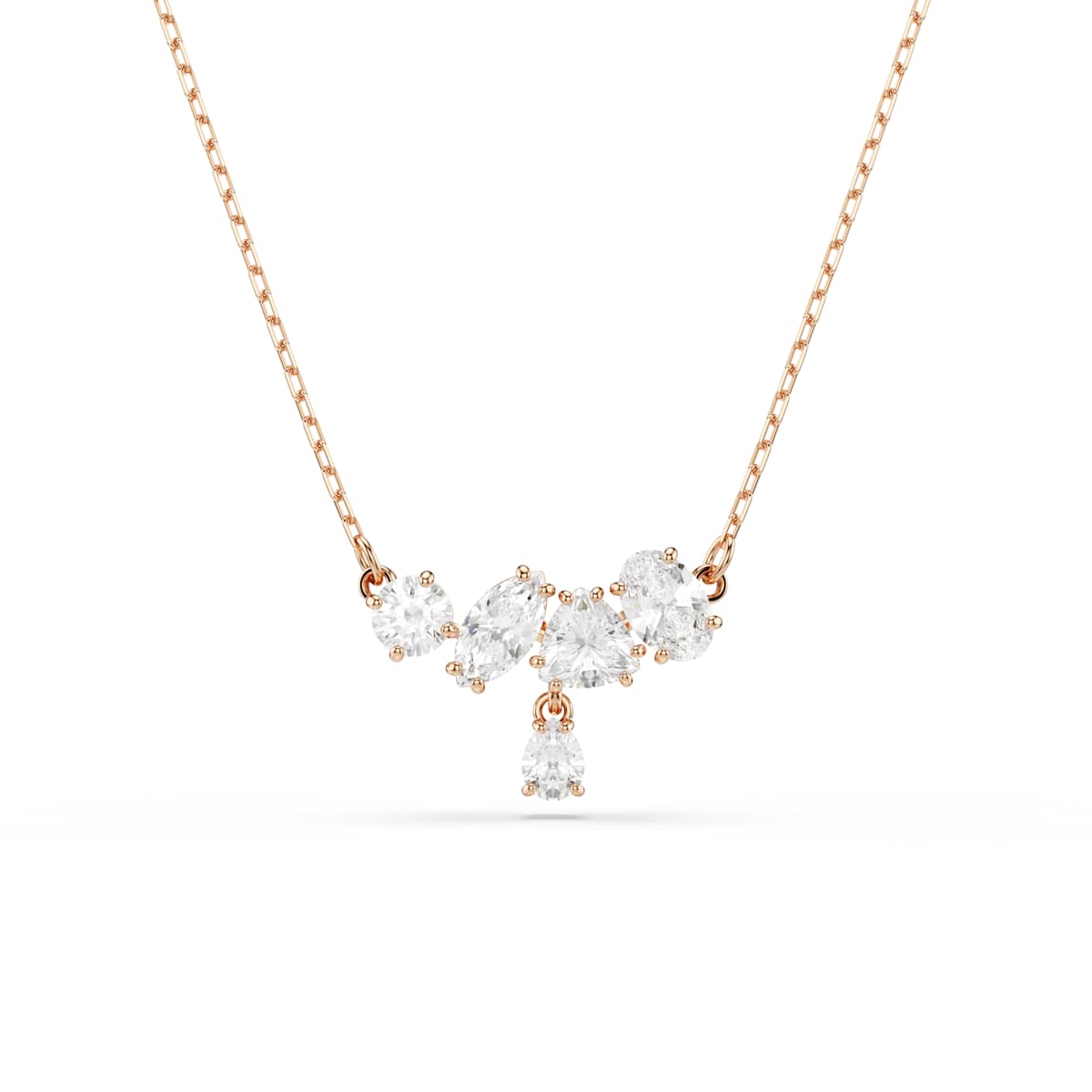 Swarovski Mesmera Halskette, Verschiedene Schliffe, Weiß, Roségoldlegiert