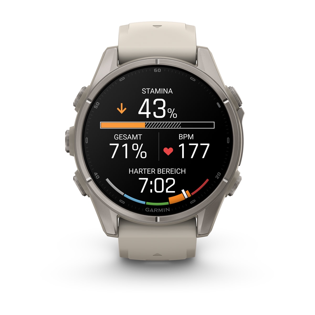 Garmin fēnix® 9 - 43 mm AMOLED Sapphire Fog Gray/Titanium with Fog Gray Silicone Band 010-04761-01