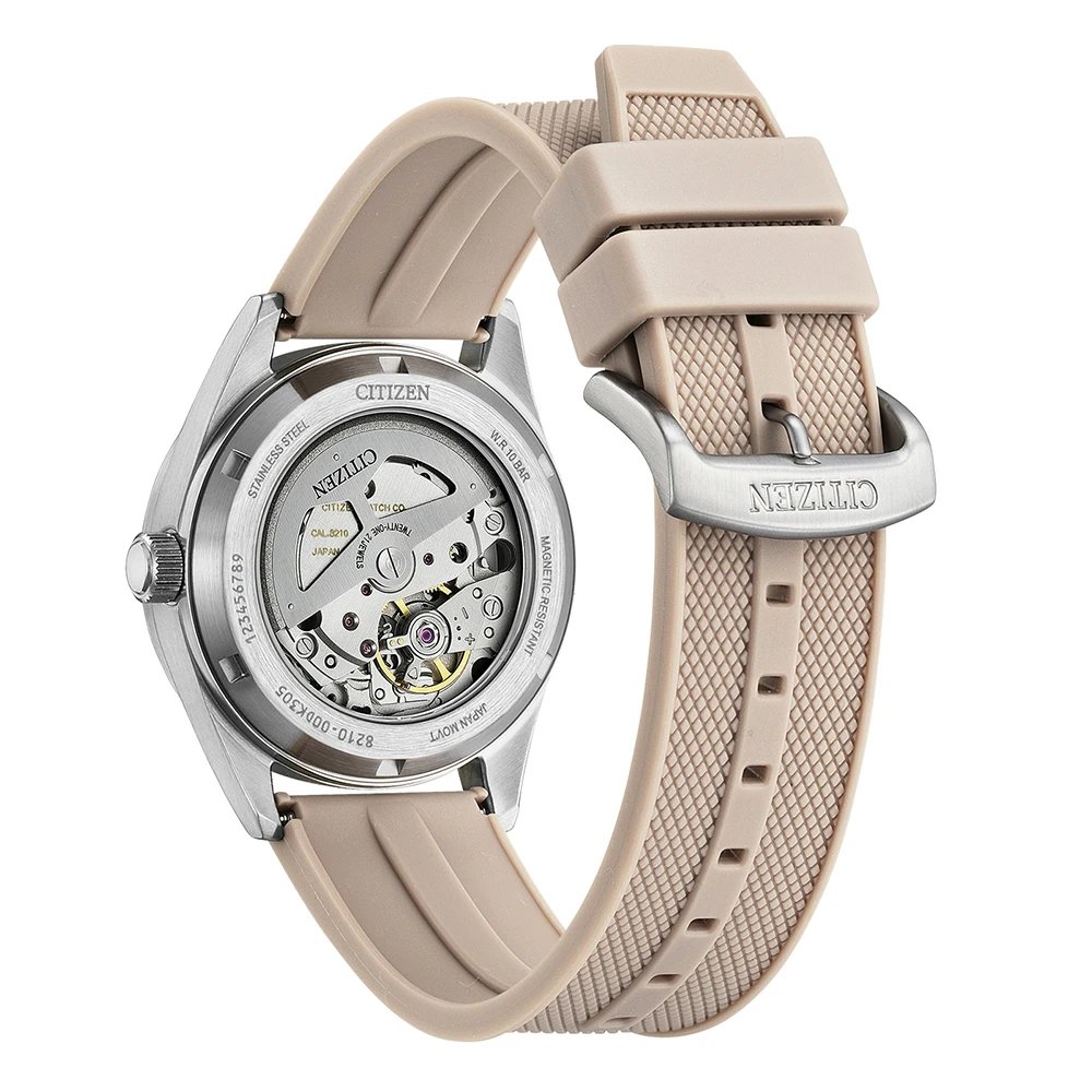 Citizen Automatic Pink Rubber Strap (Urethane) White, 38.5mm Ladies' Watch NJ0229-07A