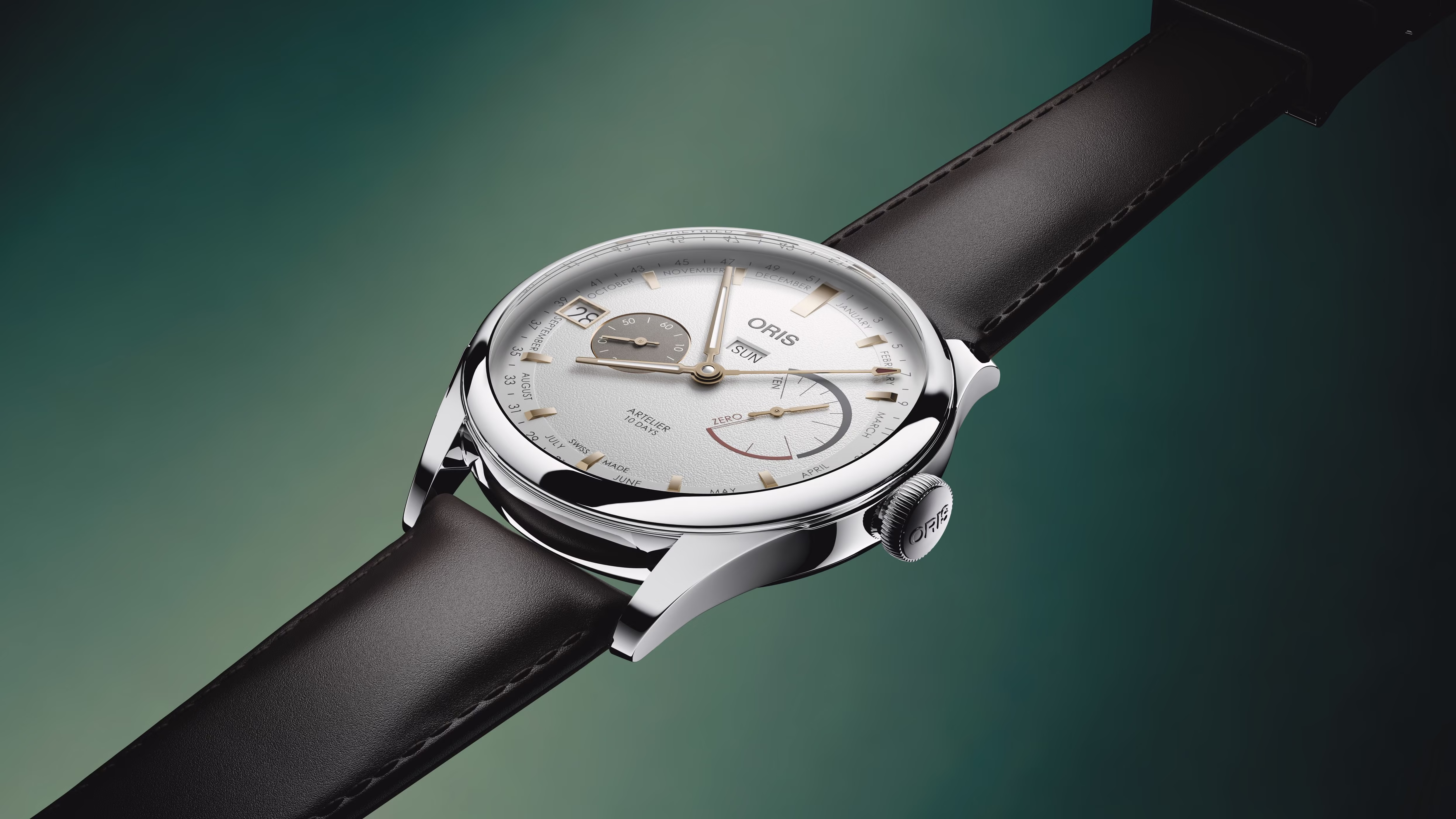 Oris Artelier Calibre 113, 43mm, leather strap, 10-day power reserve, white men's watch 01 113 7806 4051-07 5 22 96FC