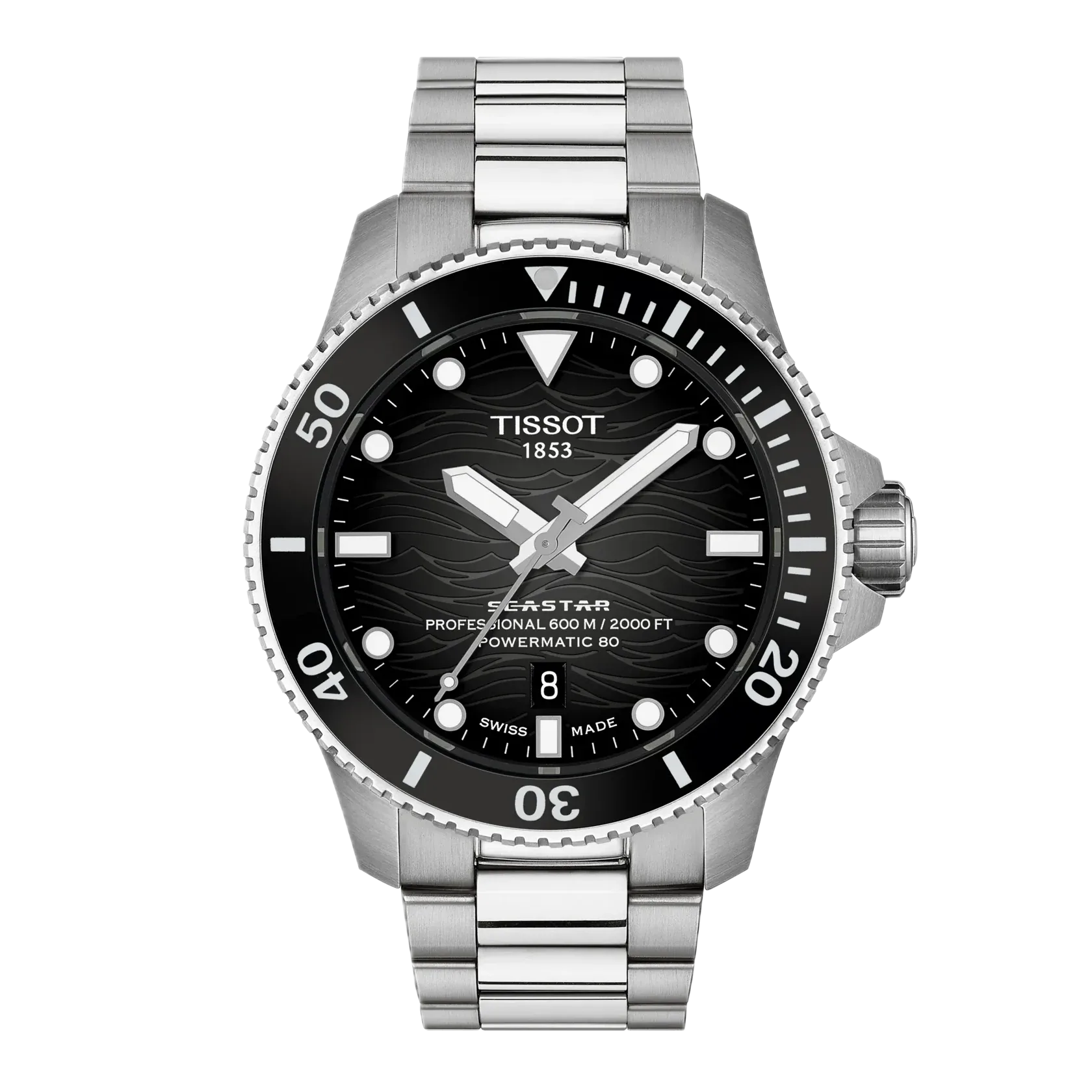 Tissot Seastar 2000 Automatic, Stainless Steel, 44mm, Black Dial Men's Watch T120.907.11.051.00