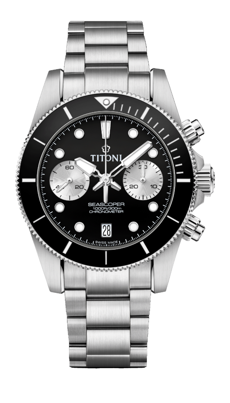 Titoni Seascoper Chronograph Men's Watch 94300 S-BK-731