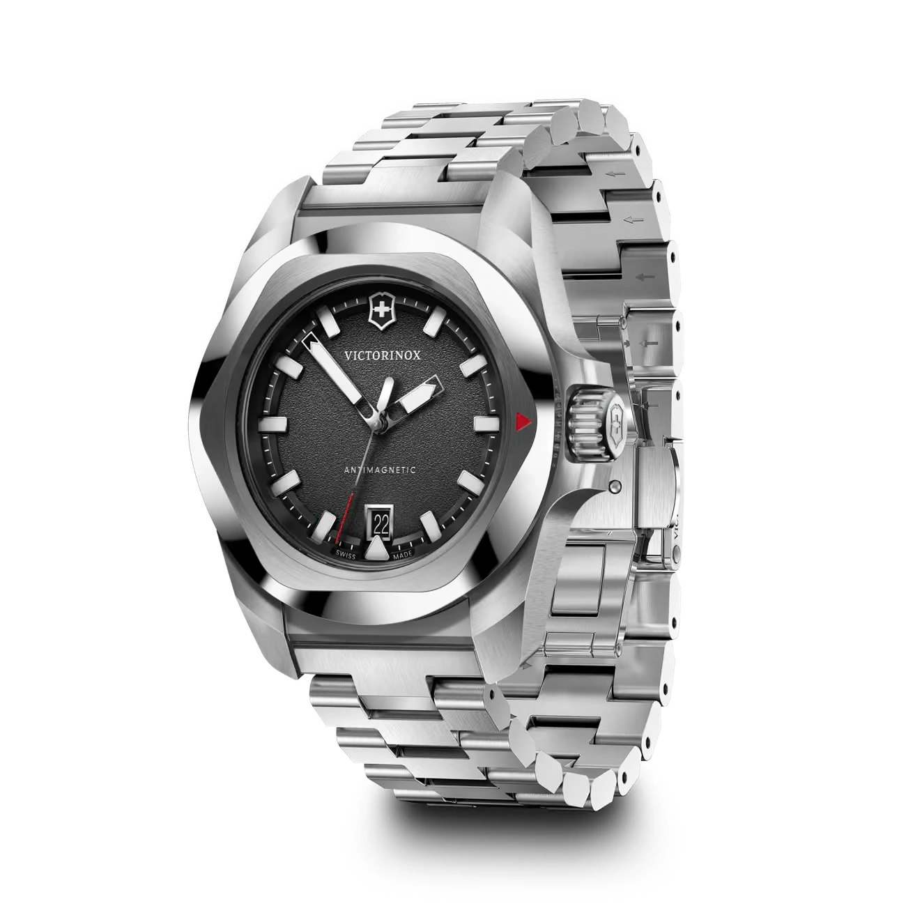 Victorinox I.N.O.X. Quartz, stainless steel, black, 41mm men's watch 242030