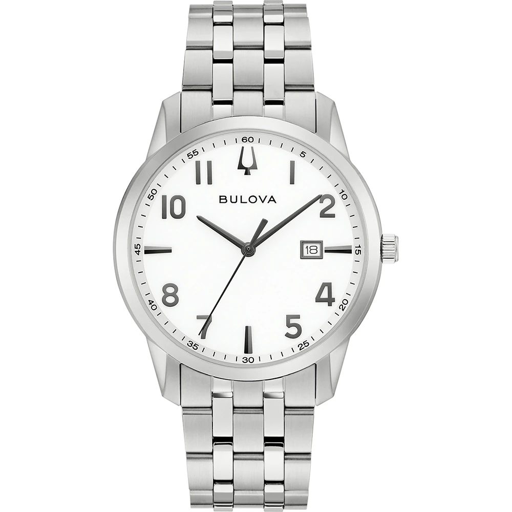 Bulova Classic Quartz, Stainless Steel White, 40mm Men's Watch 96B474