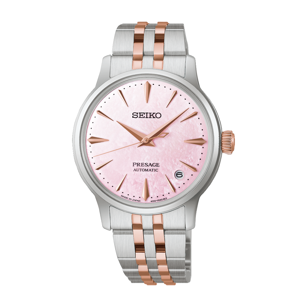 Seiko Presage Cocktail Time Automatic, Limited Edition, 3 Hands, Pink, Multicolor Women's Watch SRPM06J1