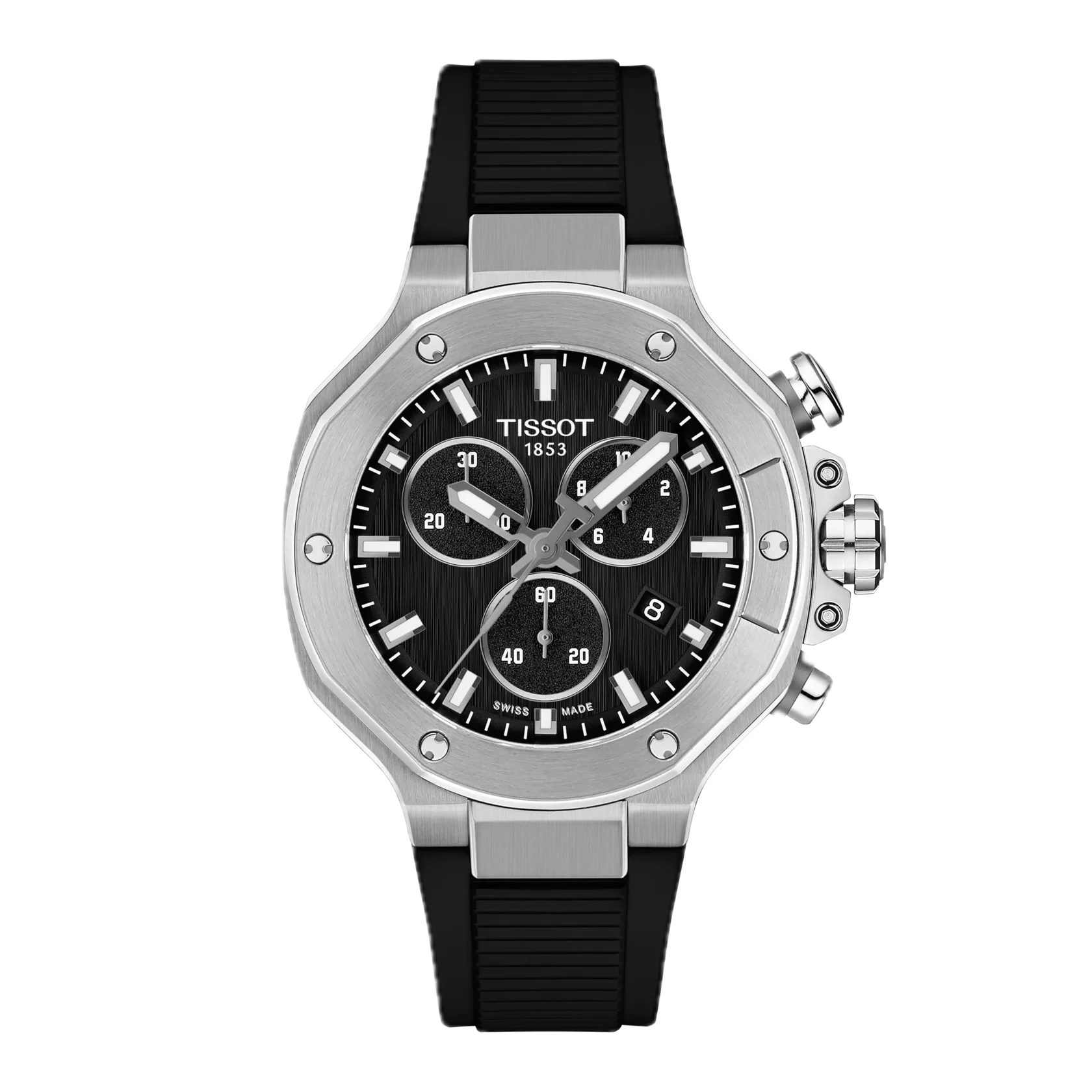 Tissot T-Race 38mm Swiss quartz movement, sapphire crystal, silicone strap, black men's watch T141.817.17.051.00