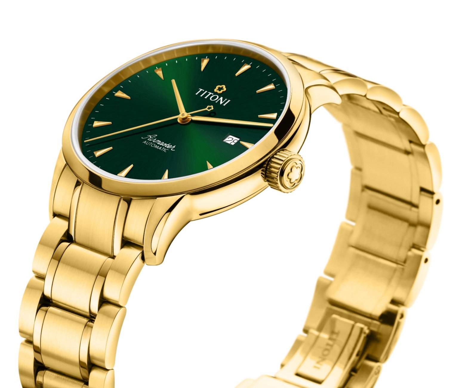 Titoni Airmaster Yellow Gold, Green Men's Watch 83733G-673