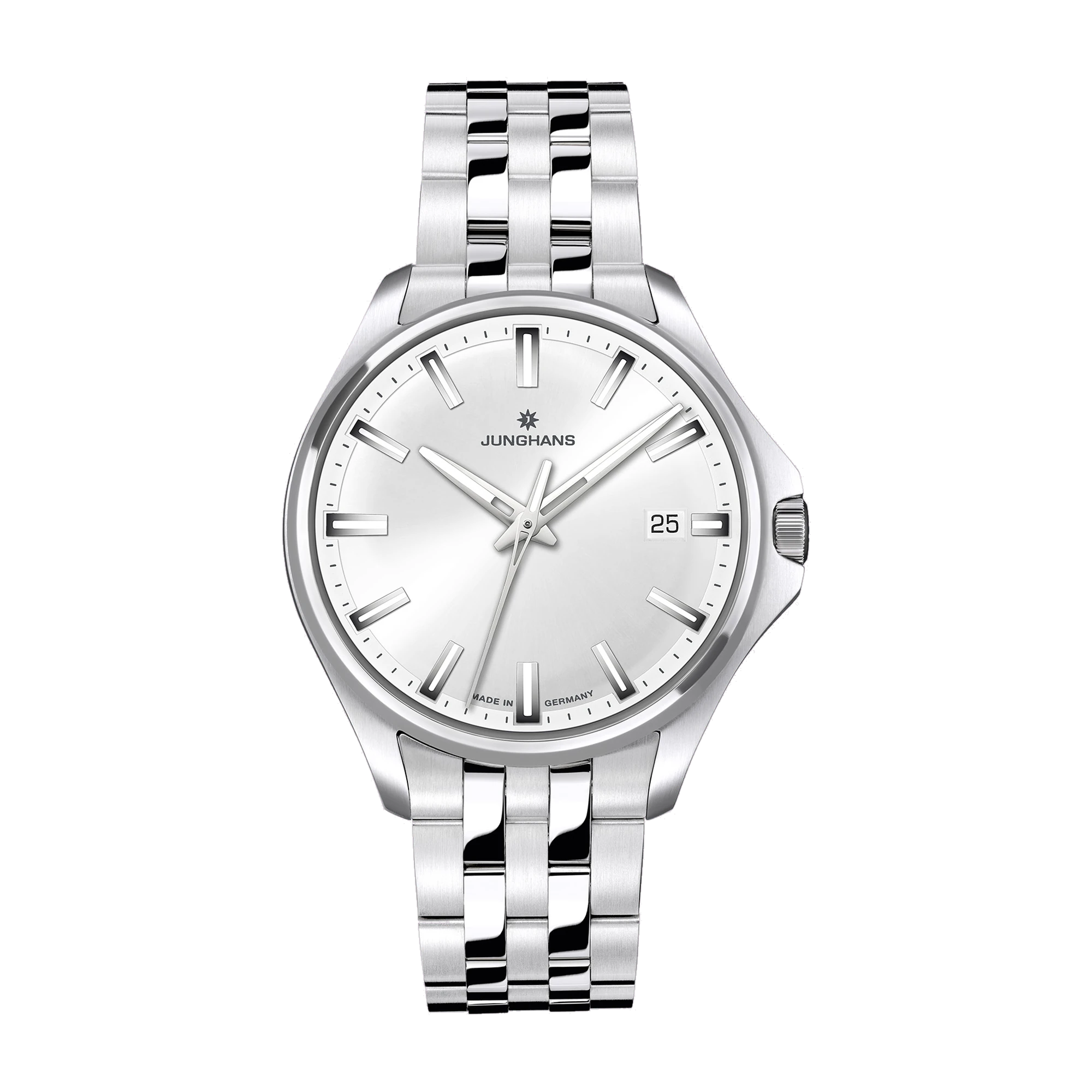 Junghans Meister S Quartz 35, Silver, Stainless Steel Band, 35mm Men's Watch 47/4633.44