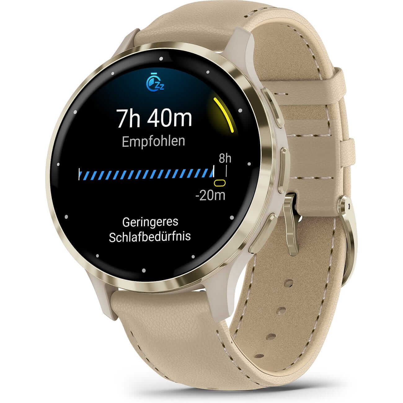 Garmin Venu 3S French Gray/Soft Gold with leather strap and silicone strap 010-02785-55