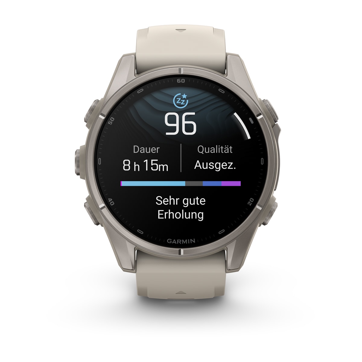 Garmin fēnix® 9 - 43 mm AMOLED Sapphire Fog Gray/Titanium with Fog Gray Silicone Band 010-04761-01