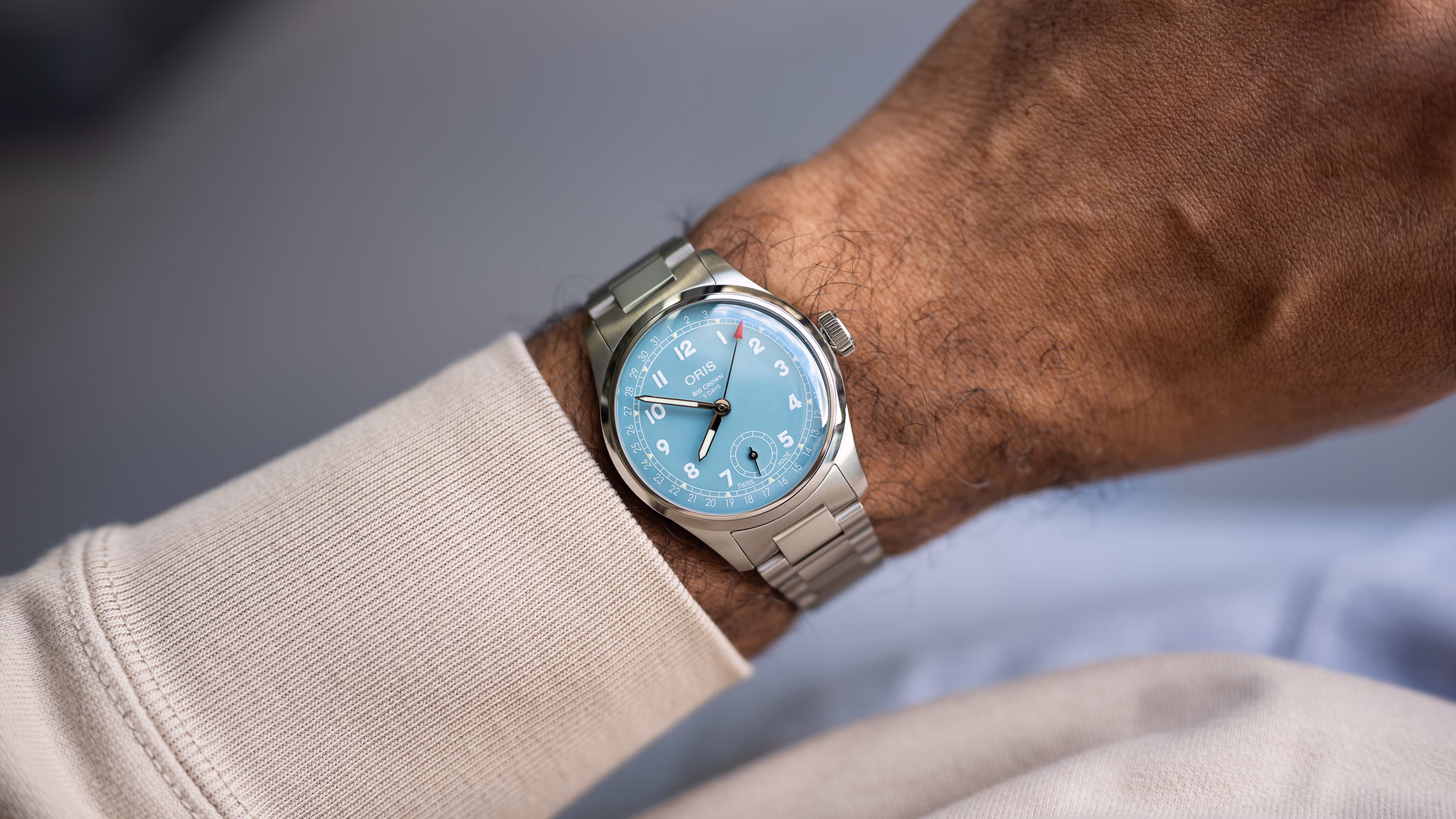 Oris Big Crown Pointer Date Calibre 473, 38mm, Multi-piece stainless steel case, Blue Men's watch 01 473 7786 4065-07 8 19 06