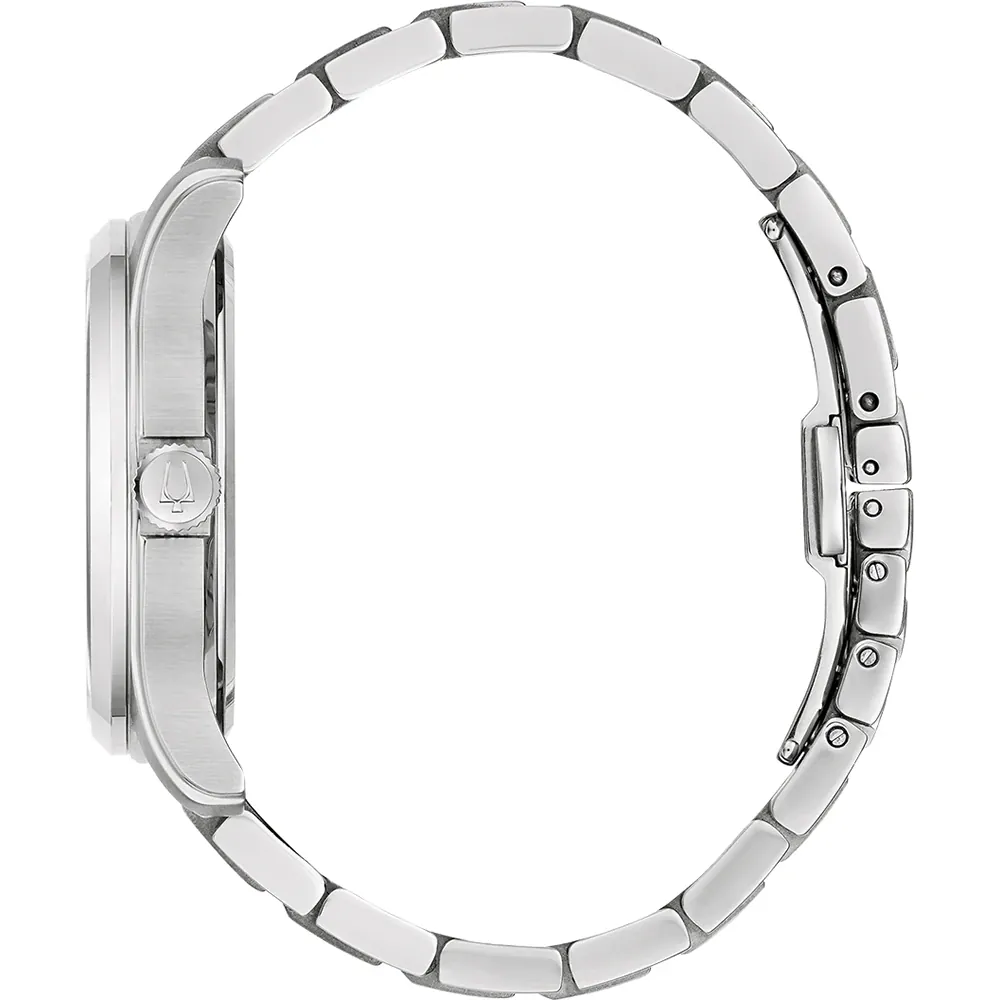 Bulova Wilton Analog Quartz Movement, Stainless Steel Band, Blue Men's Watch 96B386