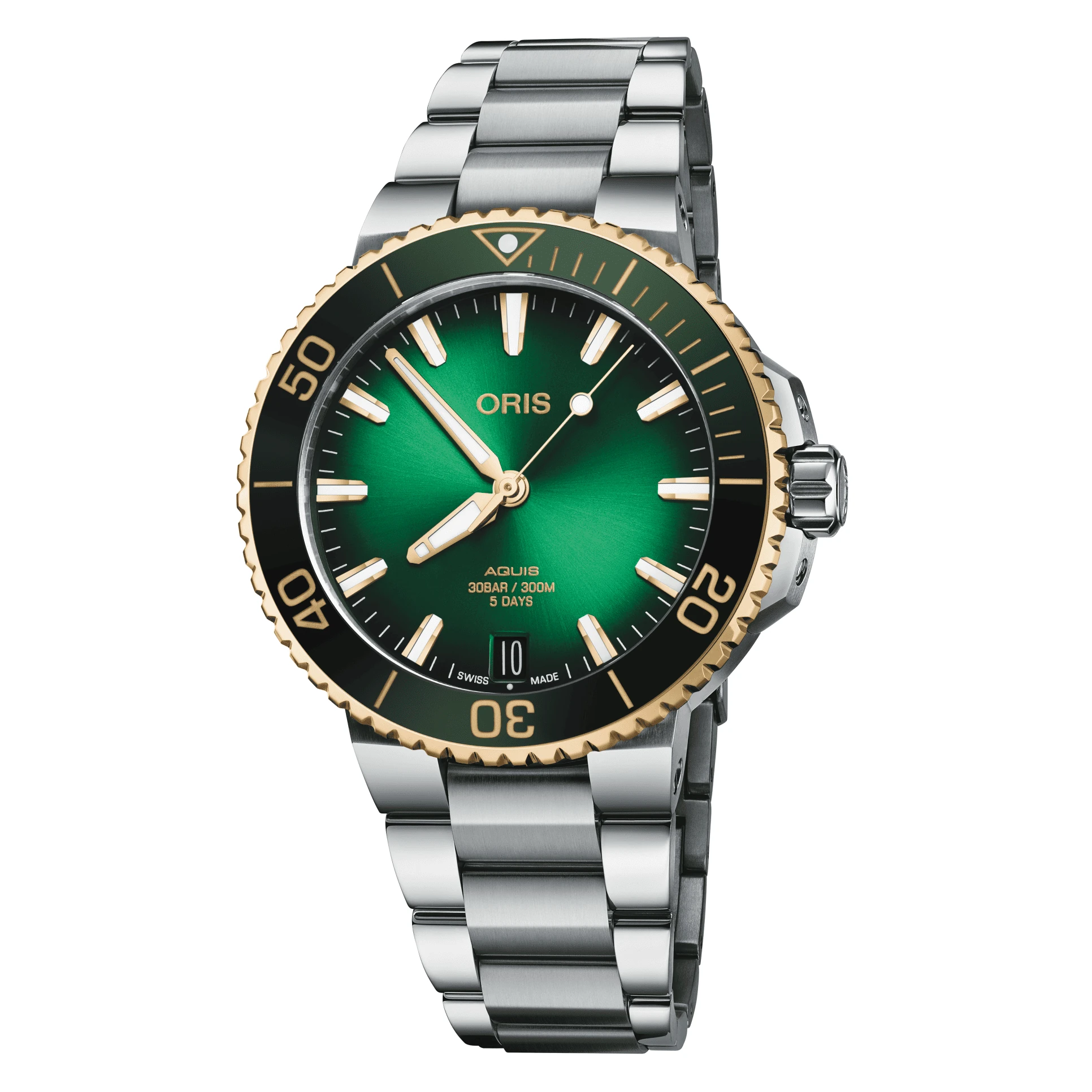 Oris Aquis Date Calibre 400, 41.5mm, rotating bezel in 18-karat yellow gold, diver's watch, men's watch 01 400 7769 6357-07 8 22 09PEB