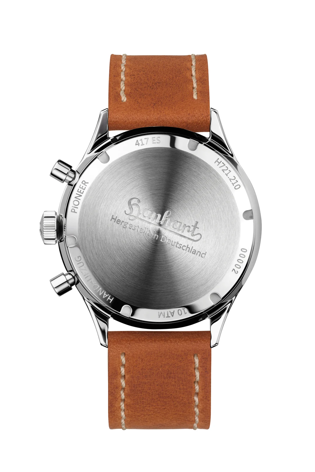 Hanhart 417 ES Moby Dick 42 mm Leather Strap Light Brown Men's Watch H721.202-8210