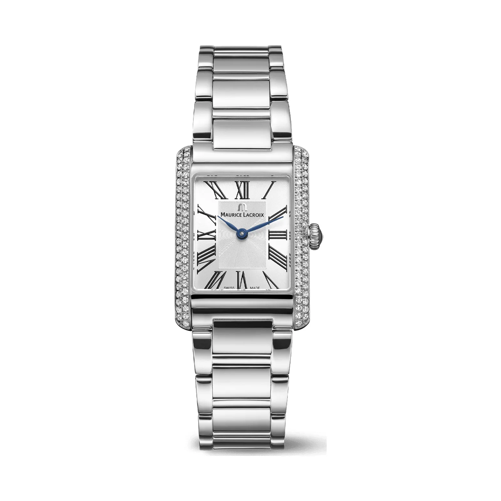 Maurice Lacroix Fiaba Square 24 x 34 mm Quartz diamond set steel bracelet Women's Watch FA1205-SD502-110-1