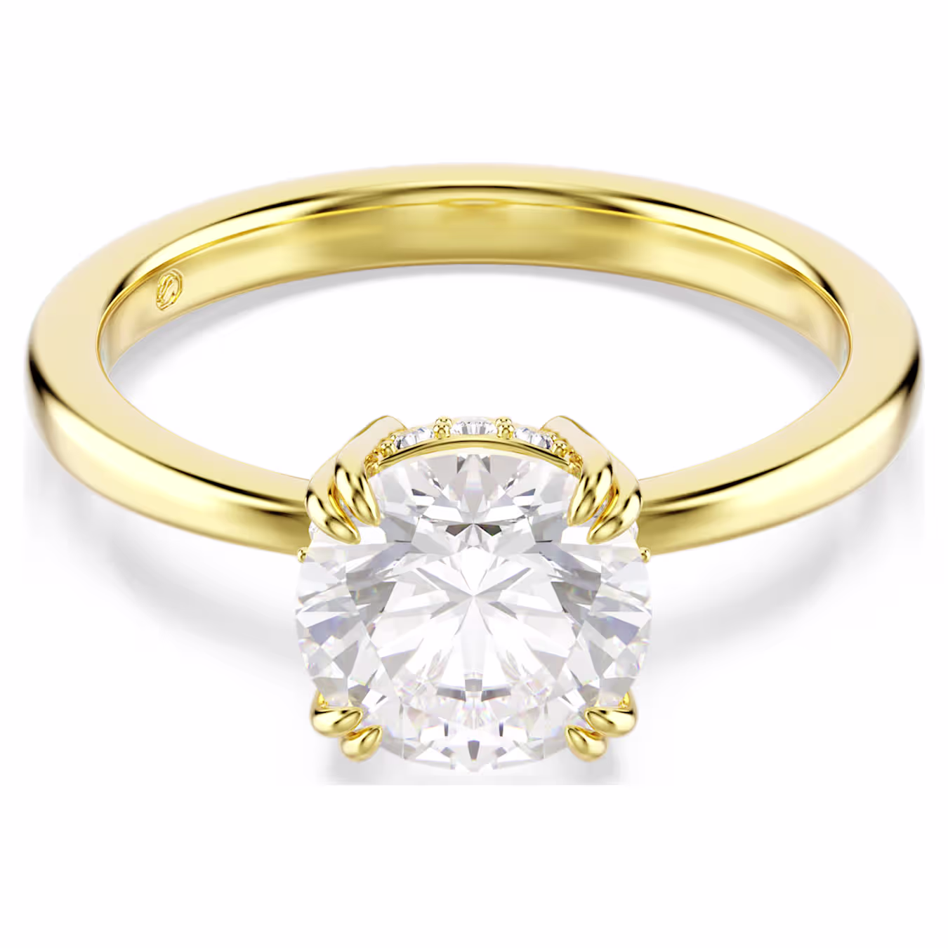 Swarovski Stilla Cocktail Ring, Round Cut, White, 18k Gold Plated