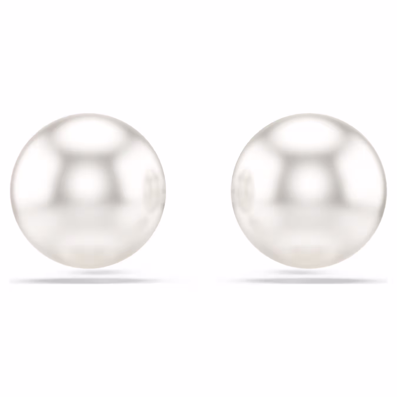 Swarovski Matrix stud earrings with crystal pearl, white, rhodium-plated