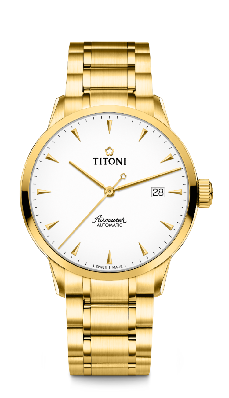 Titoni Airmaster Automatic Yellow Gold Men's Watch 83733G-583