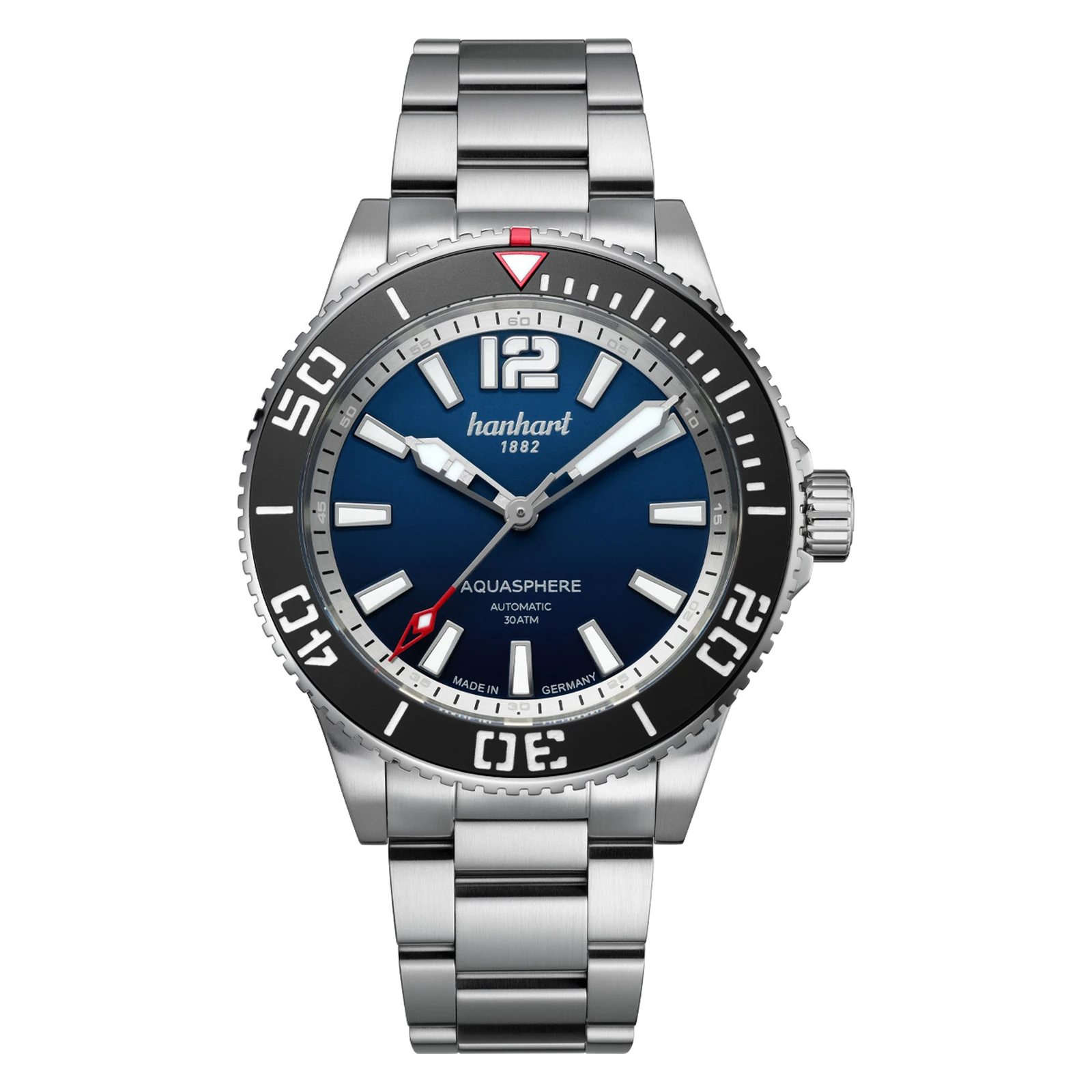 Hanhart AQUASPHERE Ocean Fade 42 mm Steel Bracelet Silver Men's Watch 777.271-6428