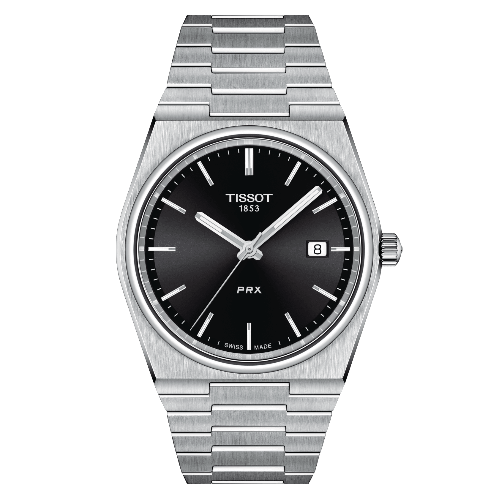 Tissot PRX men's watch quartz black T137.410.11.051.00 set with black leather strap