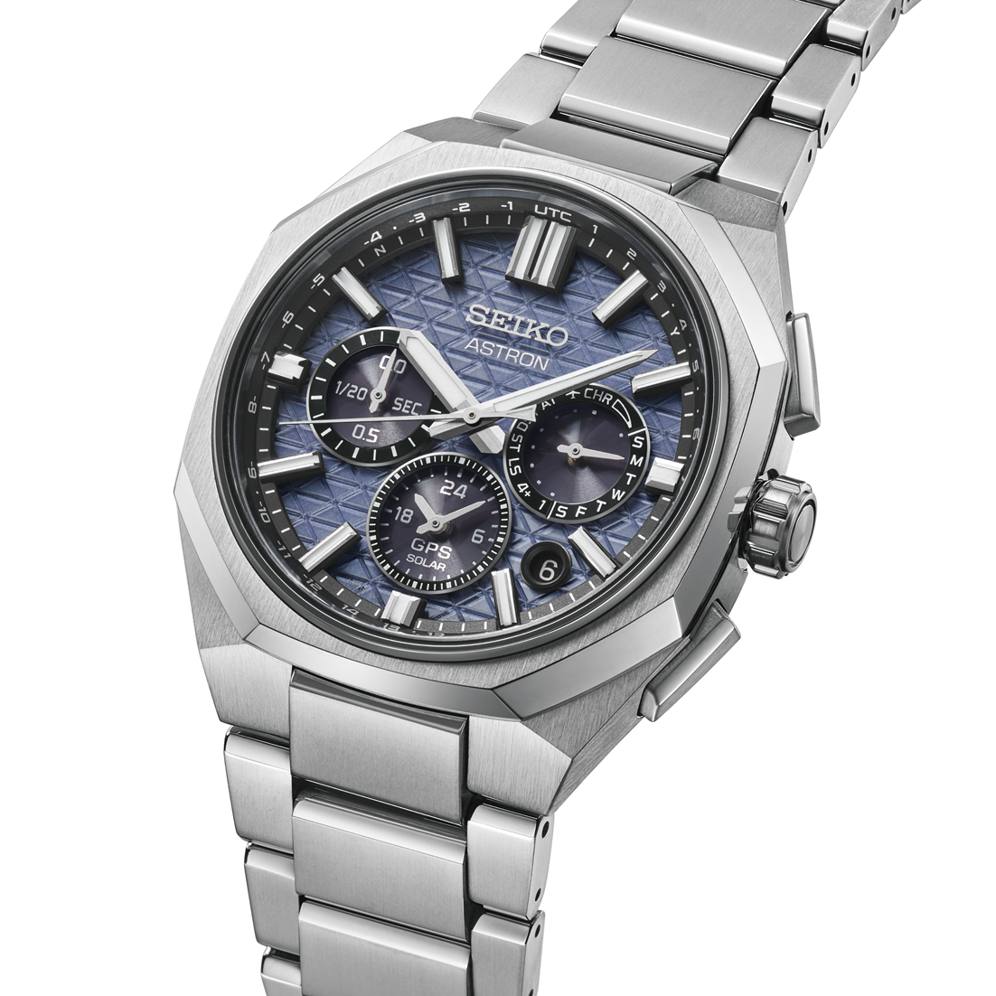 Seiko Astron GPS Solar, titanium case, blue, runs for about 6 months, men's watch HAB001J1