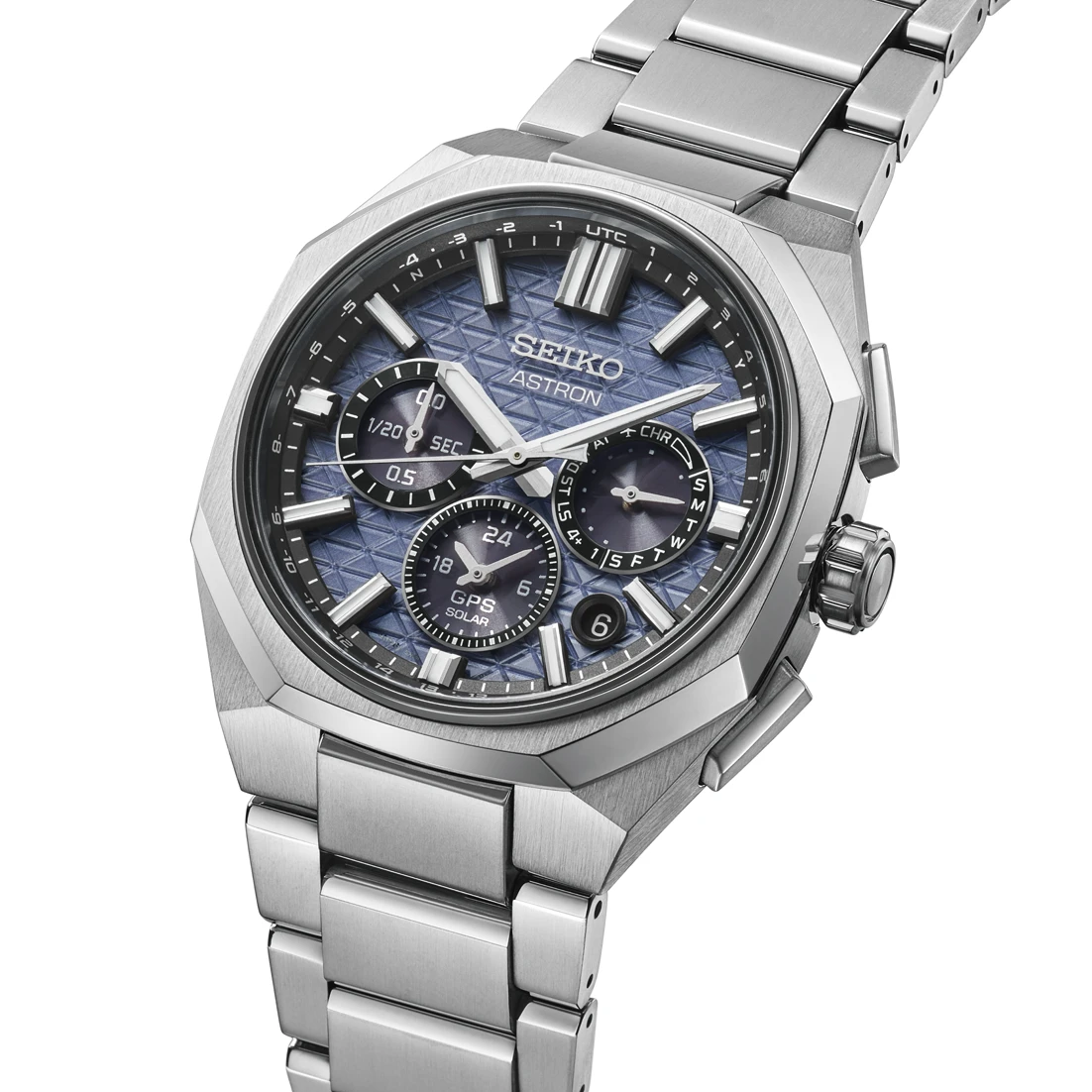 Seiko Astron GPS Solar, titanium case, blue, runs for about 6 months, men's watch HAB001J1