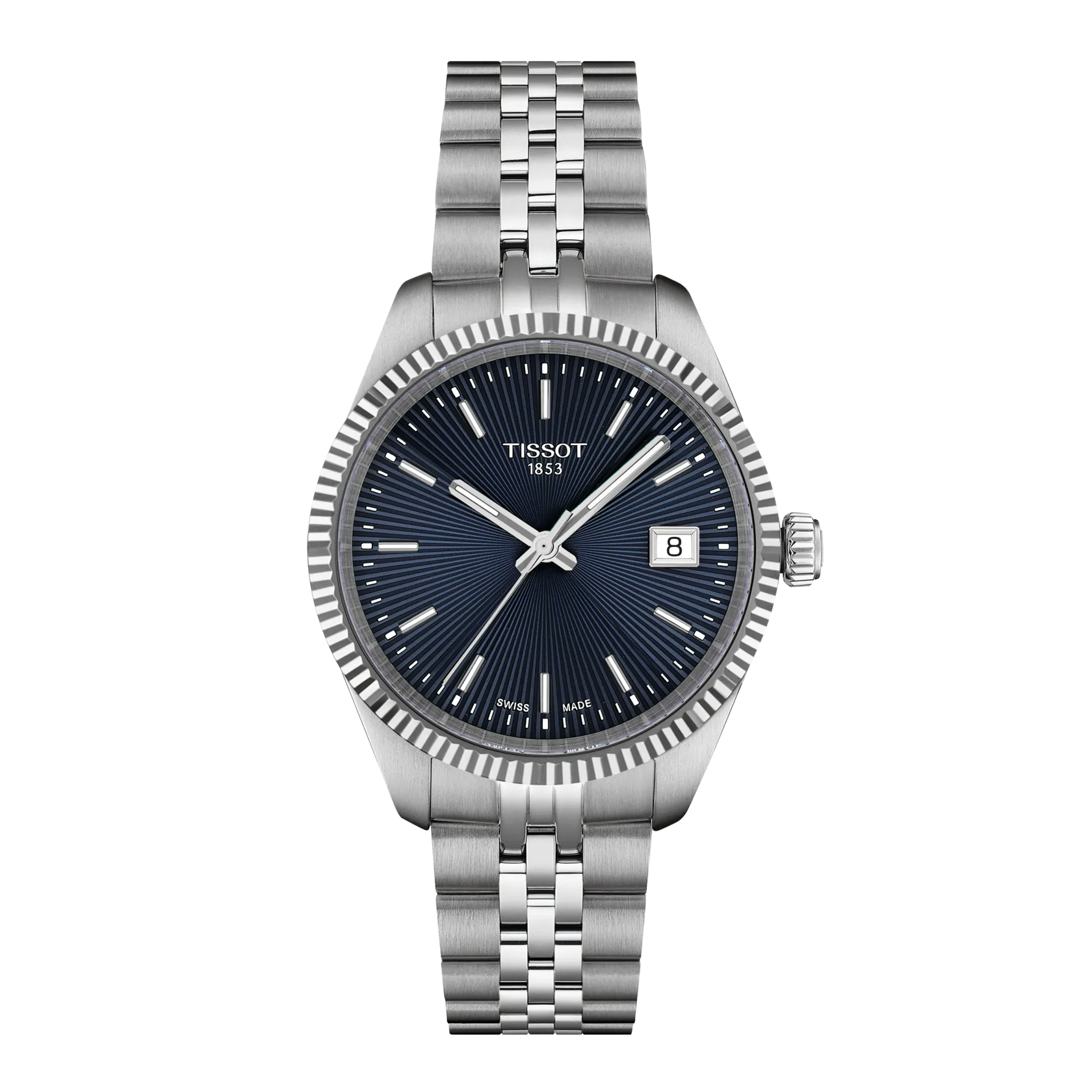 Tissot Ballade 34mm, Swiss Made quartz movement, blue-grey ladies' watch T156.210.11.041.00