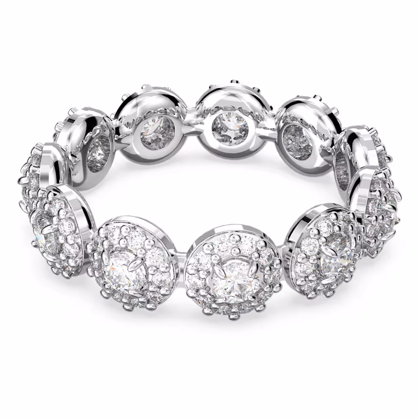 Swarovski Una Angelic Ring, Round Cut, White, Rhodium Plated