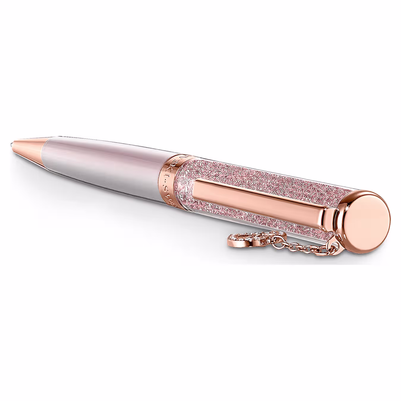 Swarovski Crystalline ballpoint pen heart, rose gold, pink lacquered, rose gold alloy layer 5527536