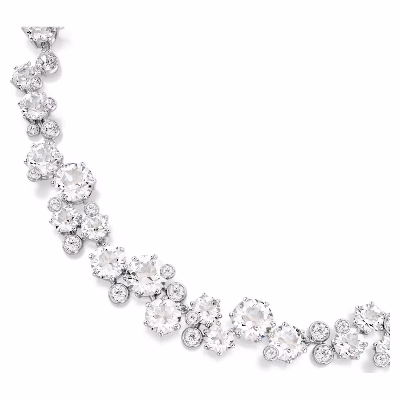 Swarovski Constella Halskette Rundschliff, Weiß, Rhodiniert
