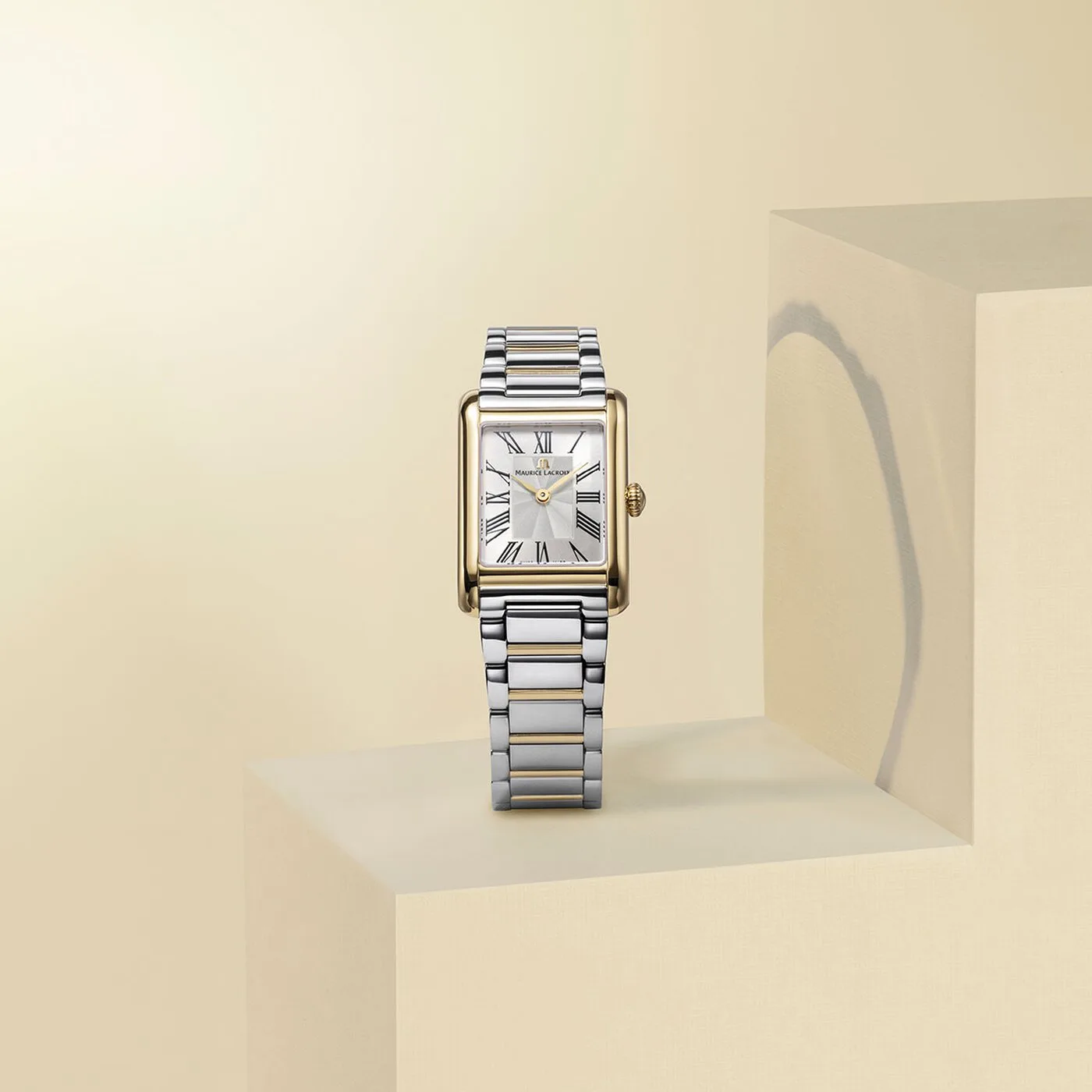 Maurice Lacroix Fiaba Square 24 x 34 mm Quartz yellow gold PVD bicolour bracelet Women's Watch FA1205-PVY02-110-A