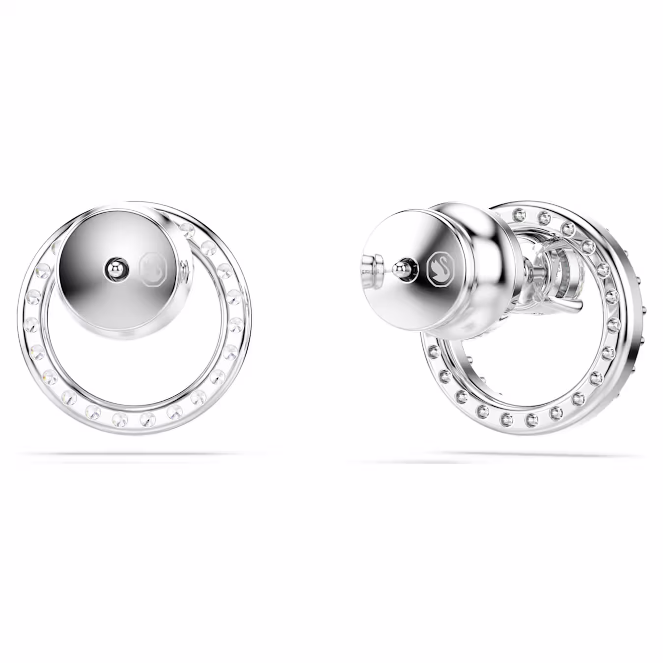 Swarovski Constella Ohrstecker, Rundschliff, Weiß, Rhodiniert