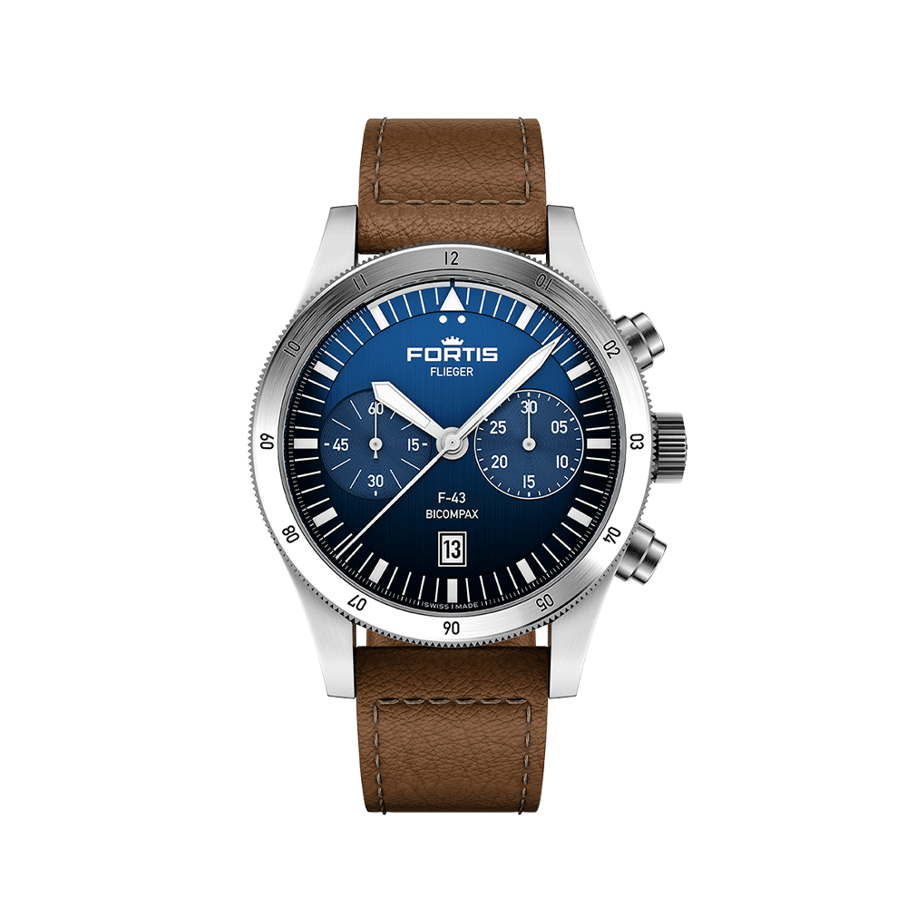 Fortis FLIEGER F-43 Bicompax Liberty Blue Men's Watch F4240013