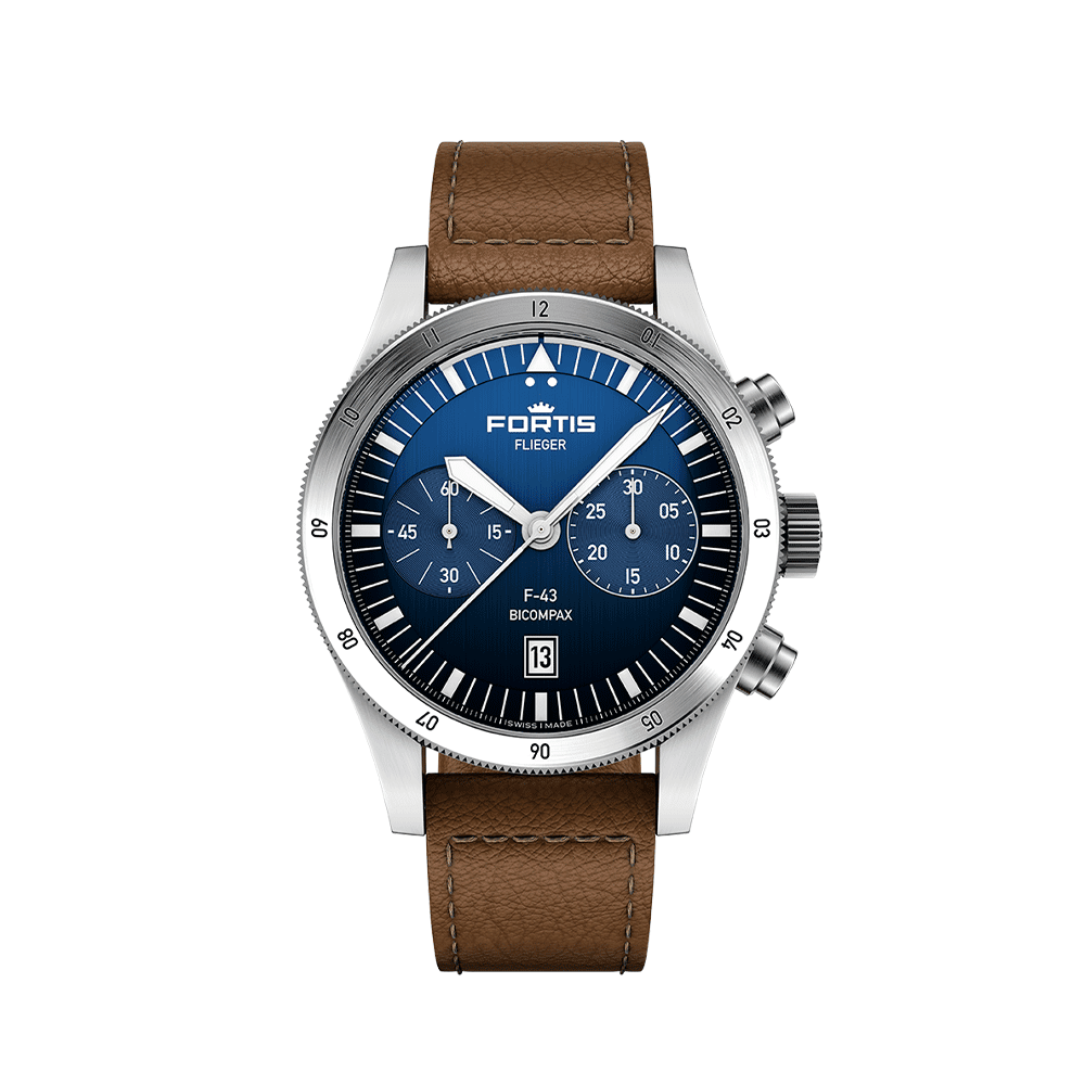 Fortis FLIEGER F-43 Bicompax Liberty Blue Men's Watch F4240013