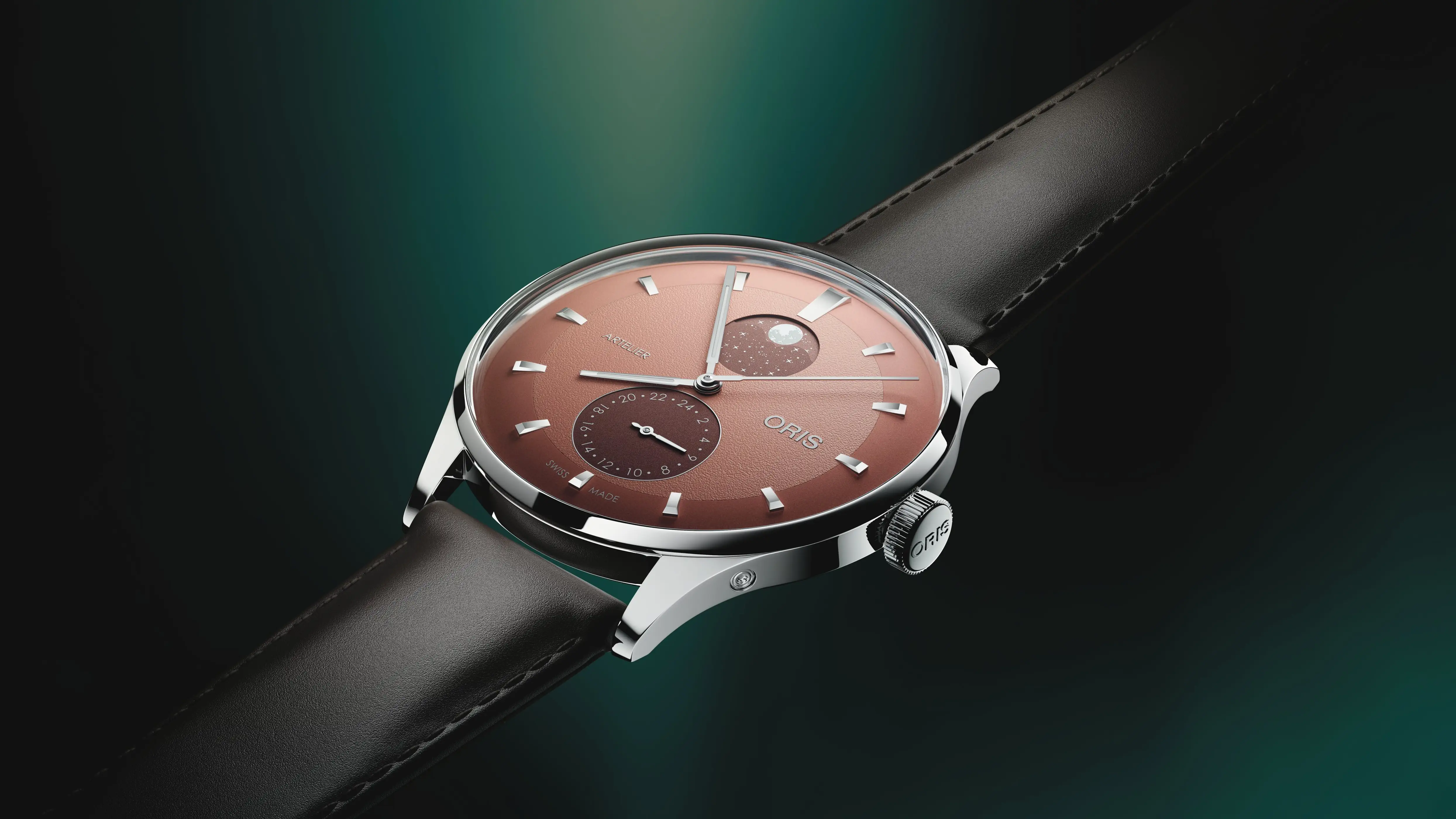 Oris Artelier Complication, 39.50 mm, leather strap, brown men's watch 01 782 7811 4056-07 6 ​​20 17FC