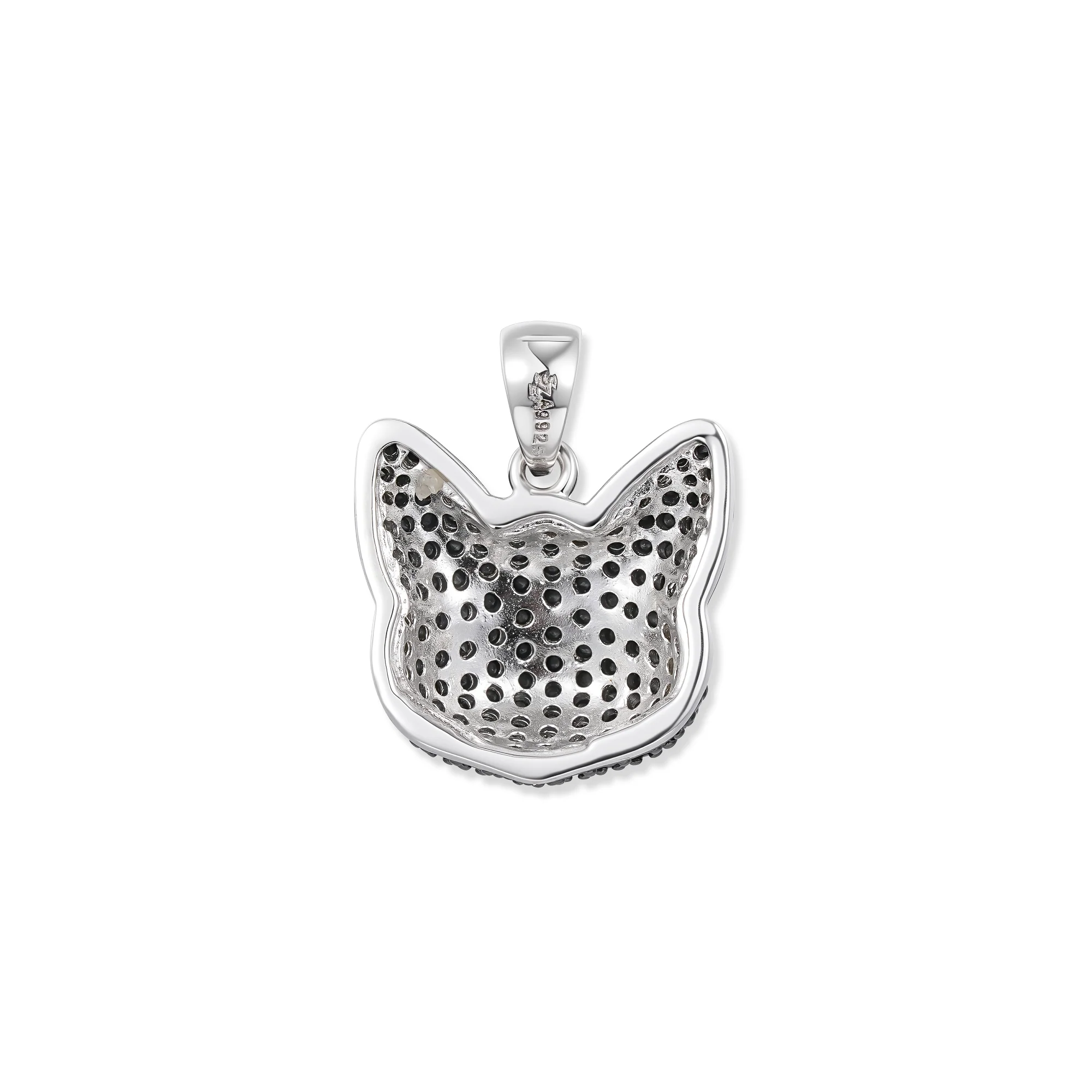 Kuro Cat Pendant, 925 Sterling Silver, Black