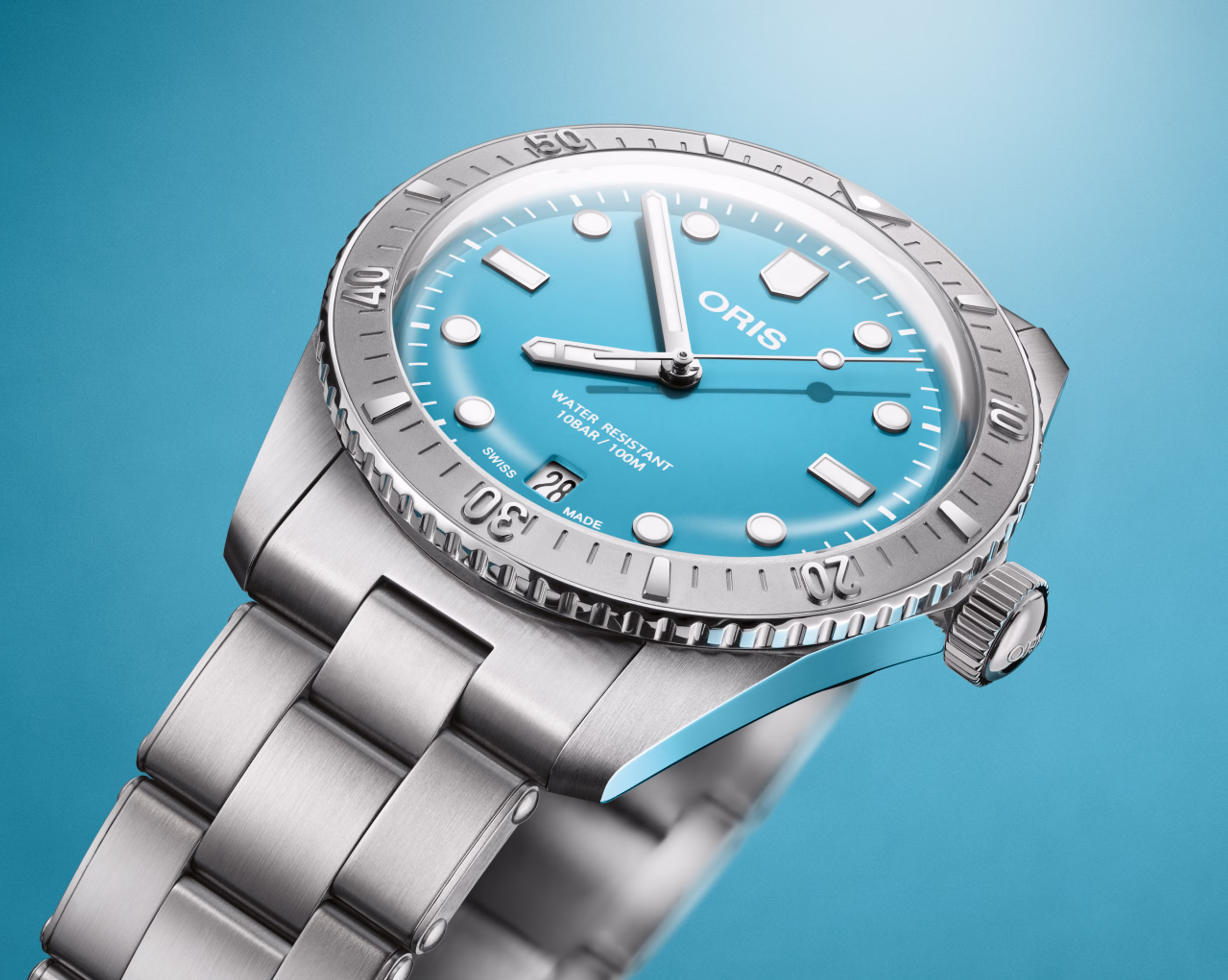 Oris Divers Sixty-Five Cotton Candy 38mm, Diver's Watch, Stainless Steel, Blue Men's Watch 01 733 7771 4055-07 8 19 18