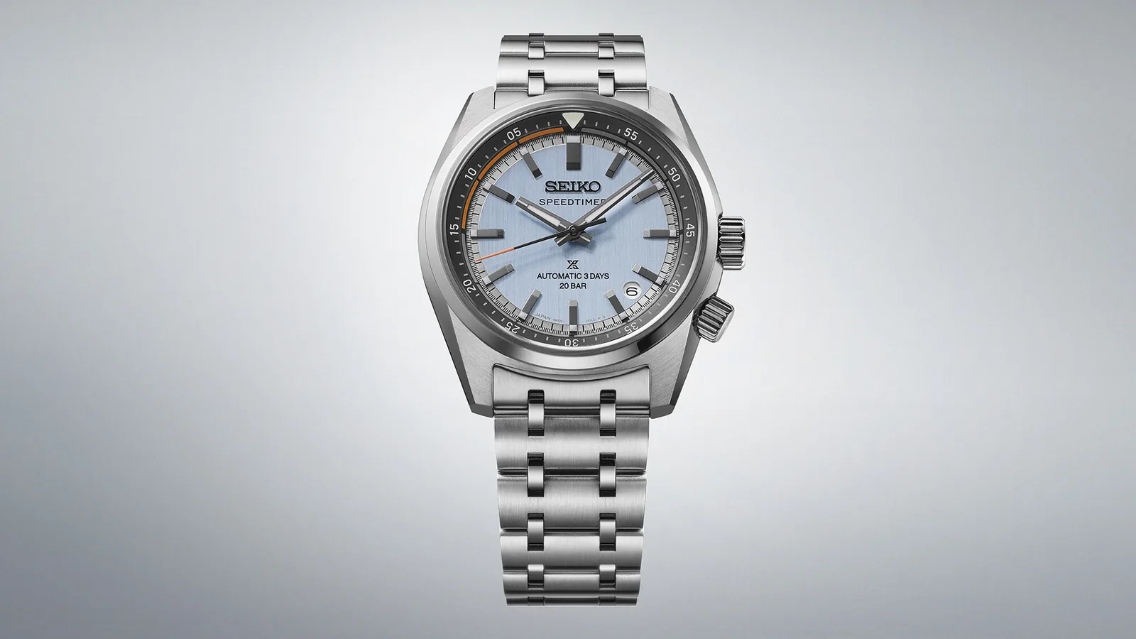 Seiko Prospex Speedtimer Automatic Light Blue Steel Bracelet Mens Watch HBC003J1